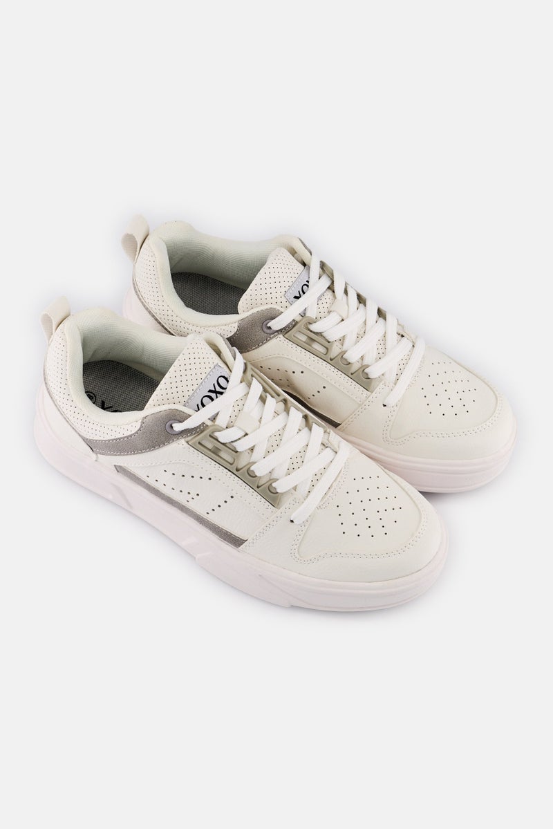 XOXO Women Low Cut Lace Up Casual Shoes, White - Image 3