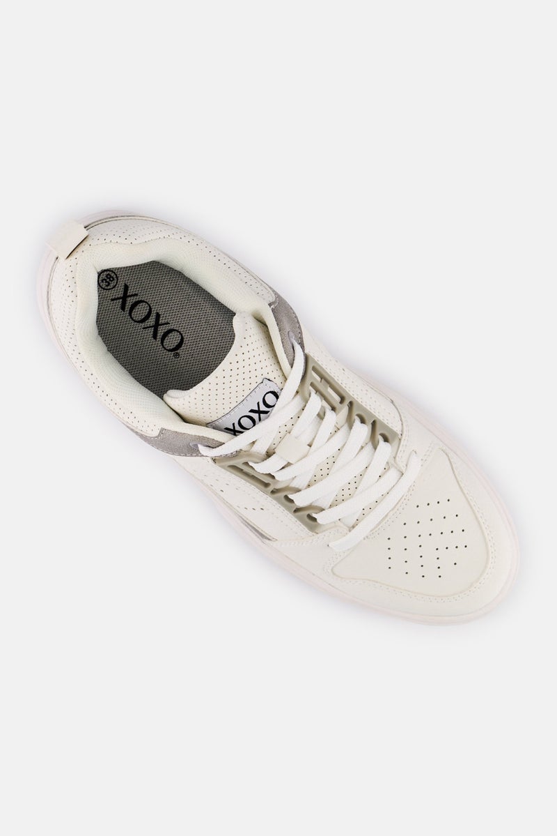 XOXO Women Low Cut Lace Up Casual Shoes, White - Image 4
