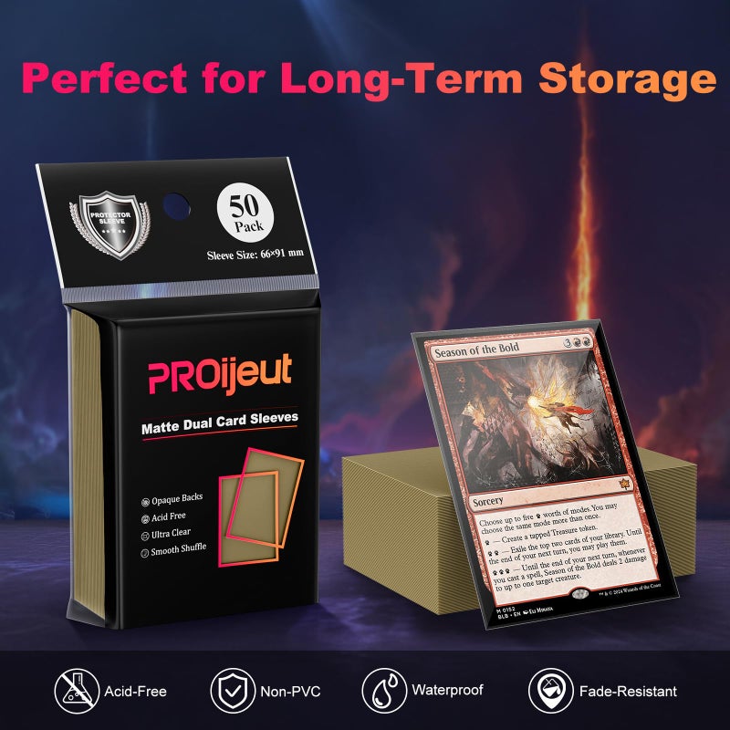 Proijeut 200 Pack Card Sleeves  Matte Dual Trading Card Sleeves With Opaque Back & Smooth Shuffle  Tear Resistant Card Protectors For Mtg  Tcg And Game Cards (Truth Brown) - Image 4