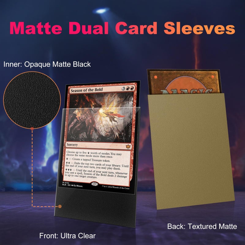 Proijeut 200 Pack Card Sleeves  Matte Dual Trading Card Sleeves With Opaque Back & Smooth Shuffle  Tear Resistant Card Protectors For Mtg  Tcg And Game Cards (Truth Brown) - Image 2