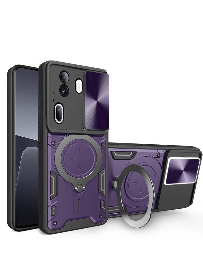 S-TOP Case For OPPO Reno11 Pro 5G Global CD Texture Sliding Camshield Magnetic Holder Phone Case - Image 1