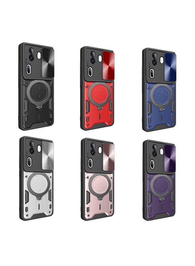 S-TOP Case For OPPO Reno11 Pro 5G Global CD Texture Sliding Camshield Magnetic Holder Phone Case - Image 2
