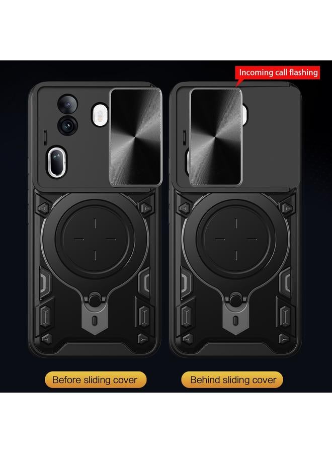 S-TOP Case For OPPO Reno11 Pro 5G Global CD Texture Sliding Camshield Magnetic Holder Phone Case - Image 5