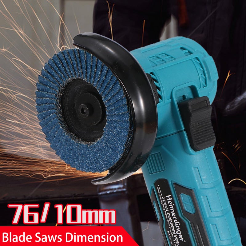 Heimerdinger Brushless Mini Angle Grinder Compatible with Makita 18V Battery(Not Included),Cordless Electric Grinding Tool,19500rpm Compact Power Handheld Cutter for Metal Grinding,Cutting - Image 5