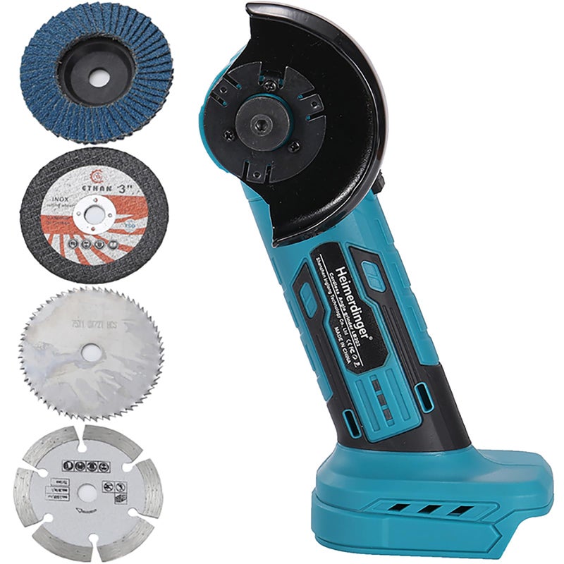 Heimerdinger Brushless Mini Angle Grinder Compatible with Makita 18V Battery(Not Included),Cordless Electric Grinding Tool,19500rpm Compact Power Handheld Cutter for Metal Grinding,Cutting - Image 1