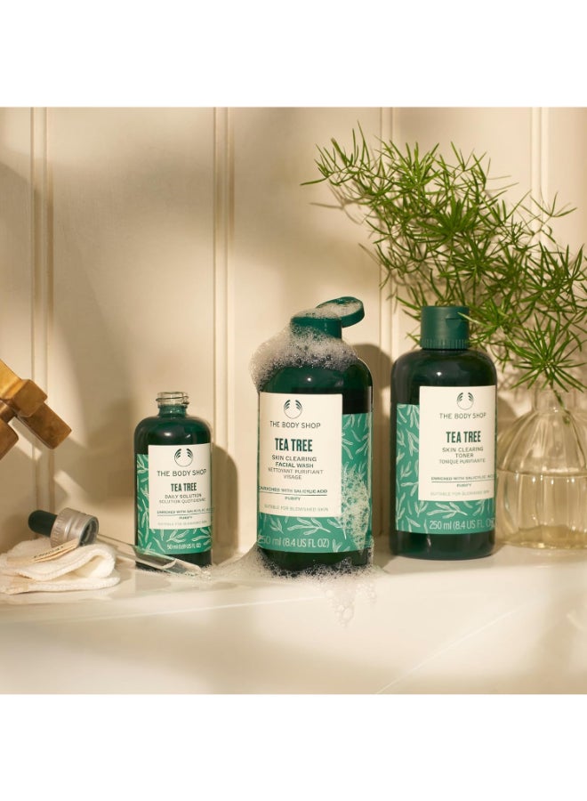 THE BODY SHOP Tea Tree Skin Clearing Facial Wash – Gel-to-Foam Cleanser with Salicylic Acid & Tea Tree Oil | Reduces Blemishes, Controls Excess Oil, Gently Exfoliates Dead Skin | Vegan, Dermatologically Tested, 250ml - Image 5