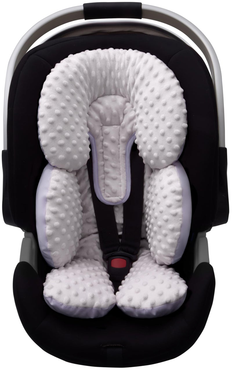 Pro Goleem Infant Car Seat Head Neck Body Support, Ultra-Soft Minky and Microfiber Newborn Car Seat Insert, Perfect for Car Seat, Stroller, 2-in-1 Reversible, for Boys and Girls, Gray - Image 1