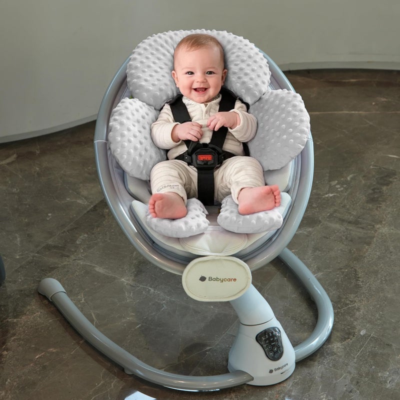 Pro Goleem Infant Car Seat Head Neck Body Support, Ultra-Soft Minky and Microfiber Newborn Car Seat Insert, Perfect for Car Seat, Stroller, 2-in-1 Reversible, for Boys and Girls, Gray - Image 2