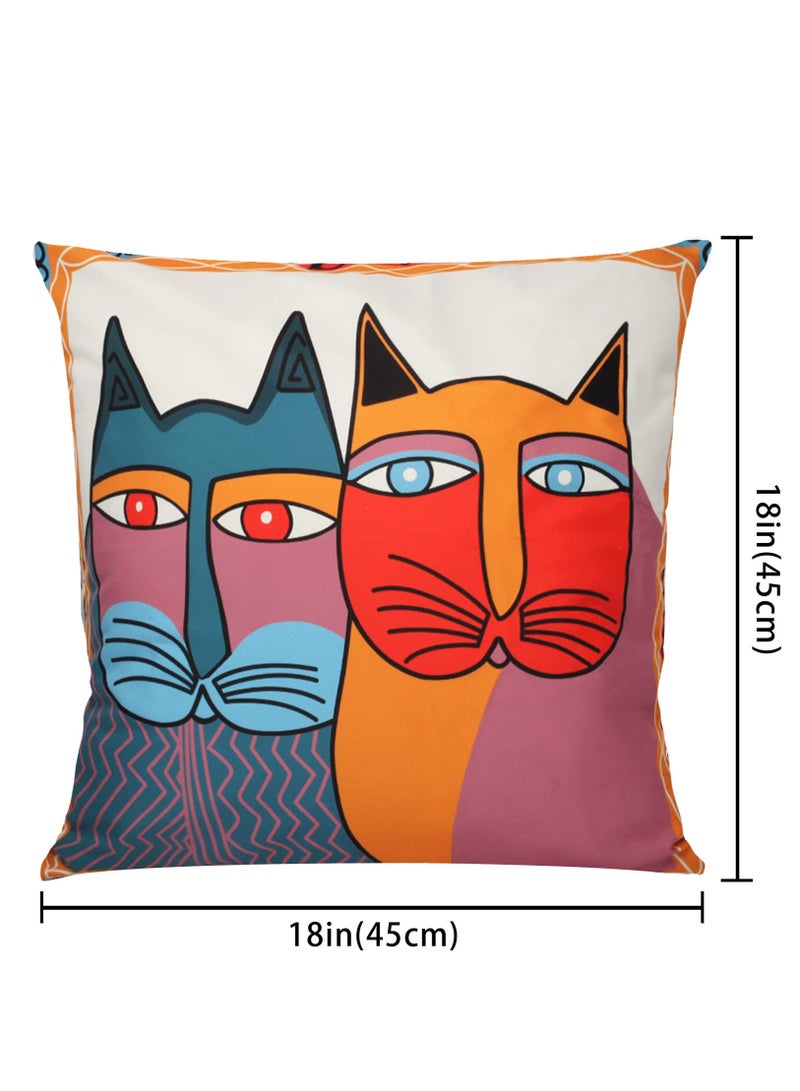 Set of 4 Modern Geometric Throw Pillow Covers 18x18 Inches Bohemian Style Cushion Cases for Home Living Room and Bedroom Decor - Image 2