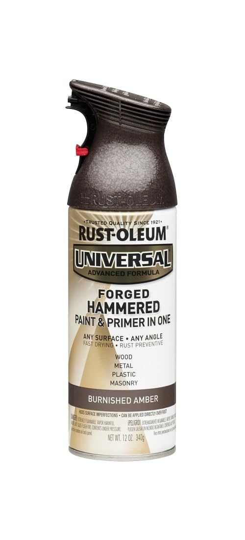 RUST-OLEUM RustOleum 271480 Universal All Surface Forged Hammered Spray Paint 12 oz Burnished Amber - Image 2