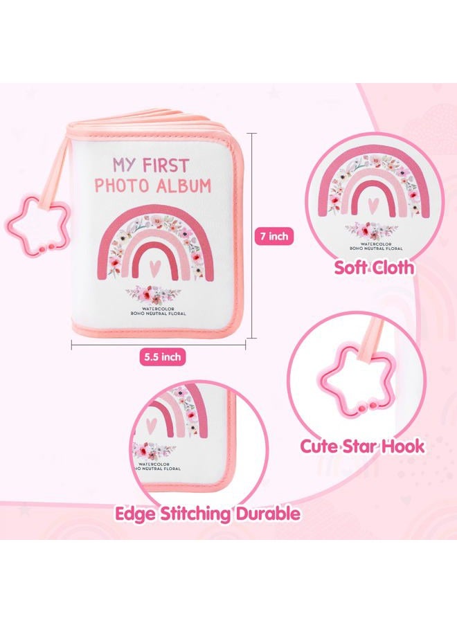 AUVCAS Baby's My First Photo Album Soft Photo Cloth Book, Boho Rainbow Baby Photo Album, Baby Photo Book with Safe Mirror, Baby Memory Album Shower Gift for Newborns Toddlers & Kids, 4x6 Inch Photos. - Image 3
