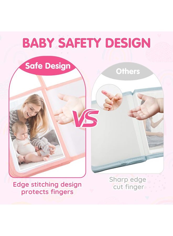 AUVCAS Baby's My First Photo Album Soft Photo Cloth Book, Boho Rainbow Baby Photo Album, Baby Photo Book with Safe Mirror, Baby Memory Album Shower Gift for Newborns Toddlers & Kids, 4x6 Inch Photos. - Image 2