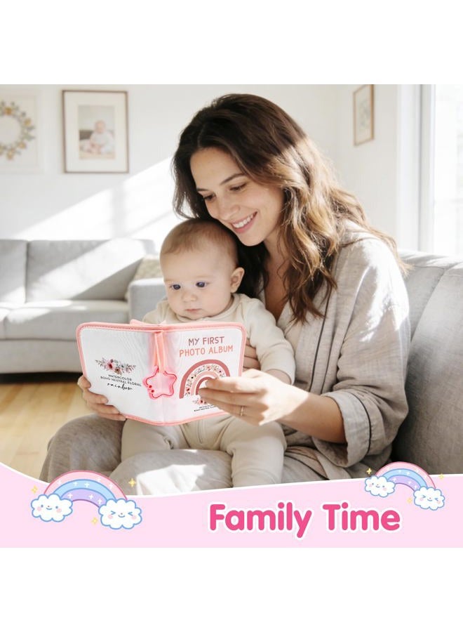 AUVCAS Baby's My First Photo Album Soft Photo Cloth Book, Boho Rainbow Baby Photo Album, Baby Photo Book with Safe Mirror, Baby Memory Album Shower Gift for Newborns Toddlers & Kids, 4x6 Inch Photos. - Image 5