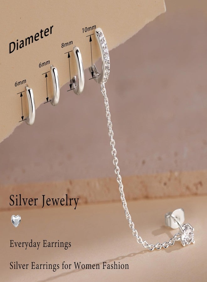 Poxtex Small Gold Huggie Hoop Earrings Set for Women Men Hypoallergenic 14K Plated Stack Cartilage Earrings, Multiple Piercing Lightweight Mini Thin Cute Dainty Trendy Jewelry Set Christmas Gifts for Women - Image 5