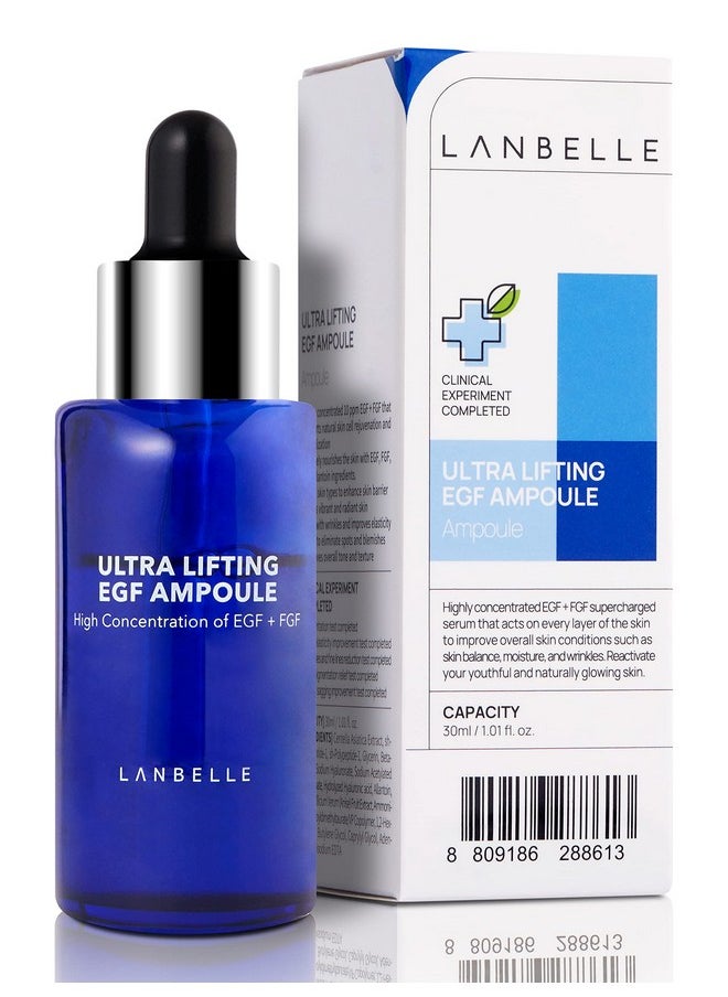 Lanbelle Anbelle Ultra Lifting Egf Fgf Serum 10 Ppm Face Korean Serum Mature Skin Improves Skin Balance Elasticity Reduce Fine Lines Blemish Spots Deep Nourishing Moisturizing Revitalizing  - Image 1