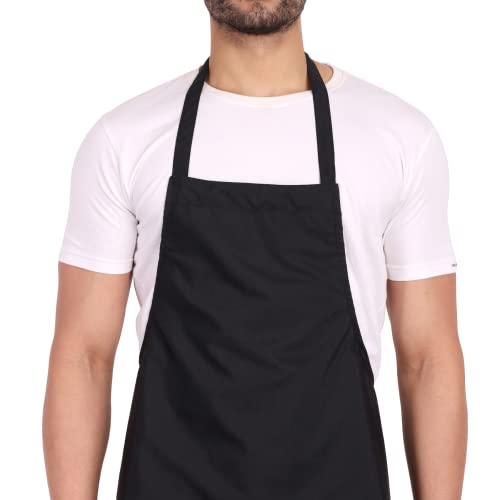 uniformer Black Chef Apron And Cap For Mens And Womens Suitable For Catering Colleges, Schools, Restaurants, Pubs, Cafes, Commercial, Kitchens, Hotels, Baking Party Etc. - Image 4