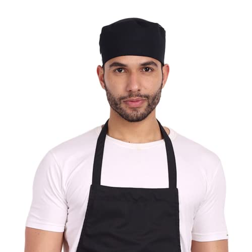 uniformer Black Chef Apron And Cap For Mens And Womens Suitable For Catering Colleges, Schools, Restaurants, Pubs, Cafes, Commercial, Kitchens, Hotels, Baking Party Etc. - Image 5