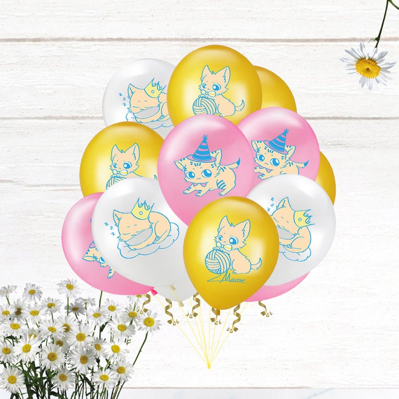 20PCS Birthday Balloons Decor Lovely Cat Latex Balloons Pet Themed Balloon Decor Festival Cartoon Cat Party Supplies for Home Festival Decor Style 1 - Image 4