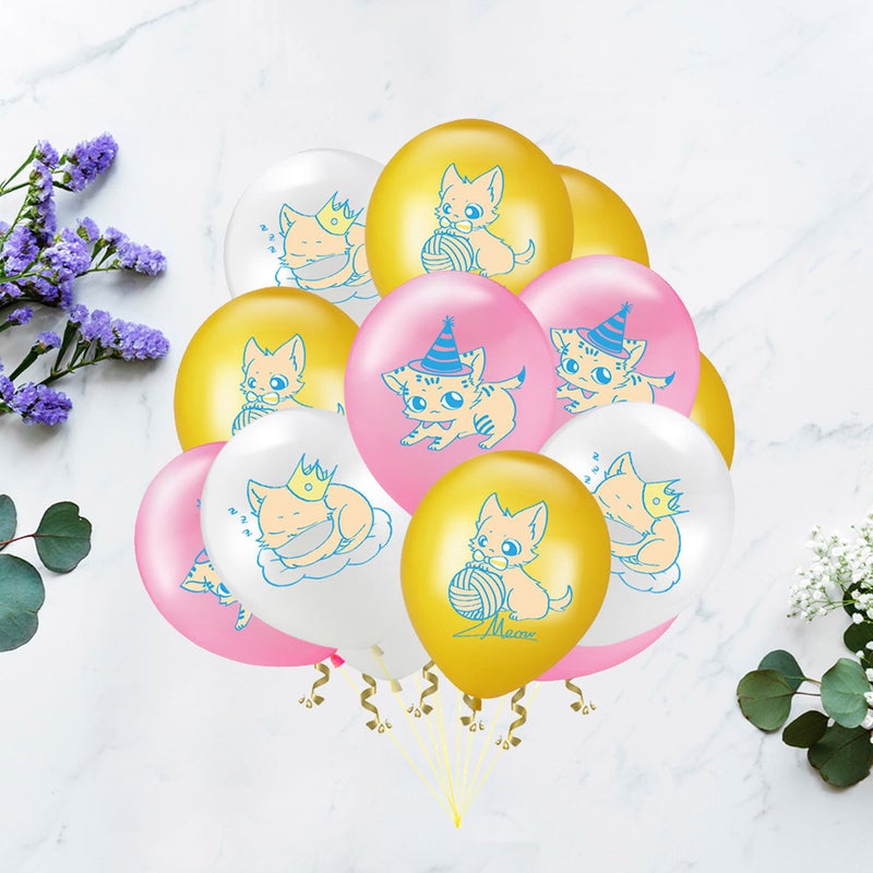 20PCS Birthday Balloons Decor Lovely Cat Latex Balloons Pet Themed Balloon Decor Festival Cartoon Cat Party Supplies for Home Festival Decor Style 1 - Image 2