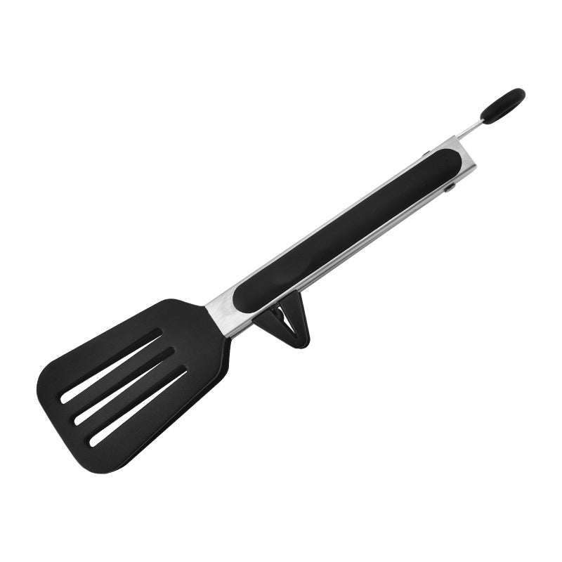 Silicone Kitchen Tongs for BBQ and Buffets Black Leak Shovel Clamp (OPP Bag)