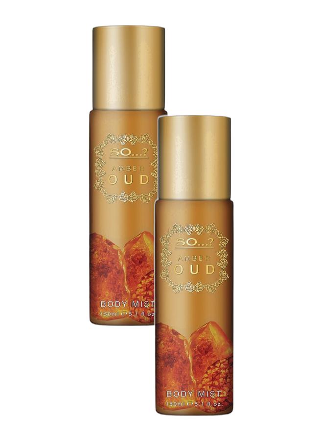 So..? Amber Oud Body Mist for Men & Women – Pack of 2 (150ml Each) | Long-Lasting Fragrance Spray | Warm, Woody & Oriental Scent - Image 1