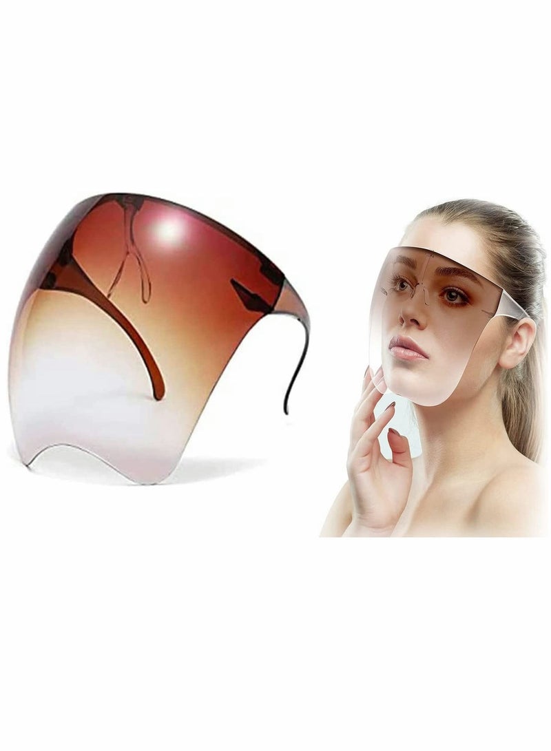 Y&D Face Shield, Kid Goggle Sunglasses Visor Full Cover Daily Protective Eyewear, Reusable Anti-Saliva Anti-Fog Windproof Dustproof Dark Brown, 1 Pcs - Image 1