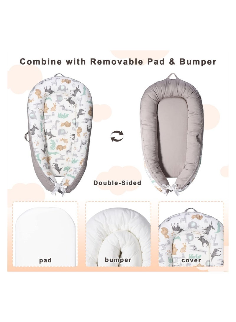 Organic Cotton Baby Nest Cover Portable Lounger for Infants Lightweight Travel Mattress Protector Ideal for Newborns - Image 4