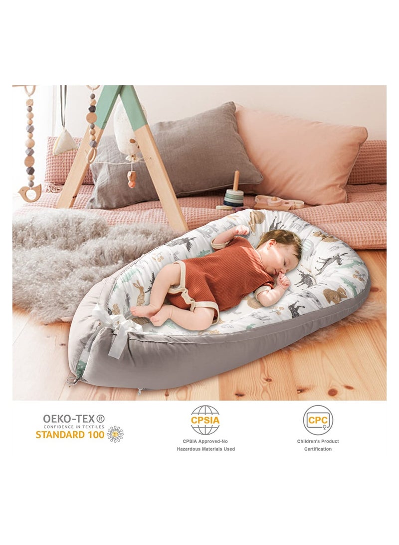 Organic Cotton Baby Nest Cover Portable Lounger for Infants Lightweight Travel Mattress Protector Ideal for Newborns - Image 2