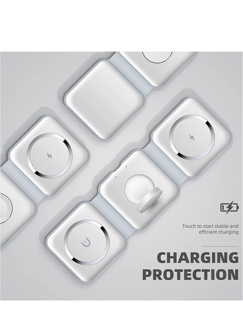 Title: 3-in-1 Wireless Charger, Magnetic Fast Charging Foldable Dock Station for iPhone 13/12/11/8/Pro/Max, iWatch, AirPods 3/2/Pro, and Samsung - Image 2