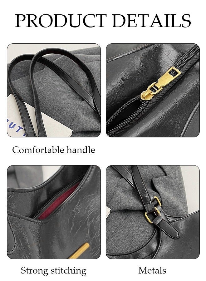 DUNISO Women's Shoulder Tote Bag Faux Leather Handbag for Women Large Capacity Messenger Fashionable Travel Shoulder Bag for Ladies Girls College Students - Image 3