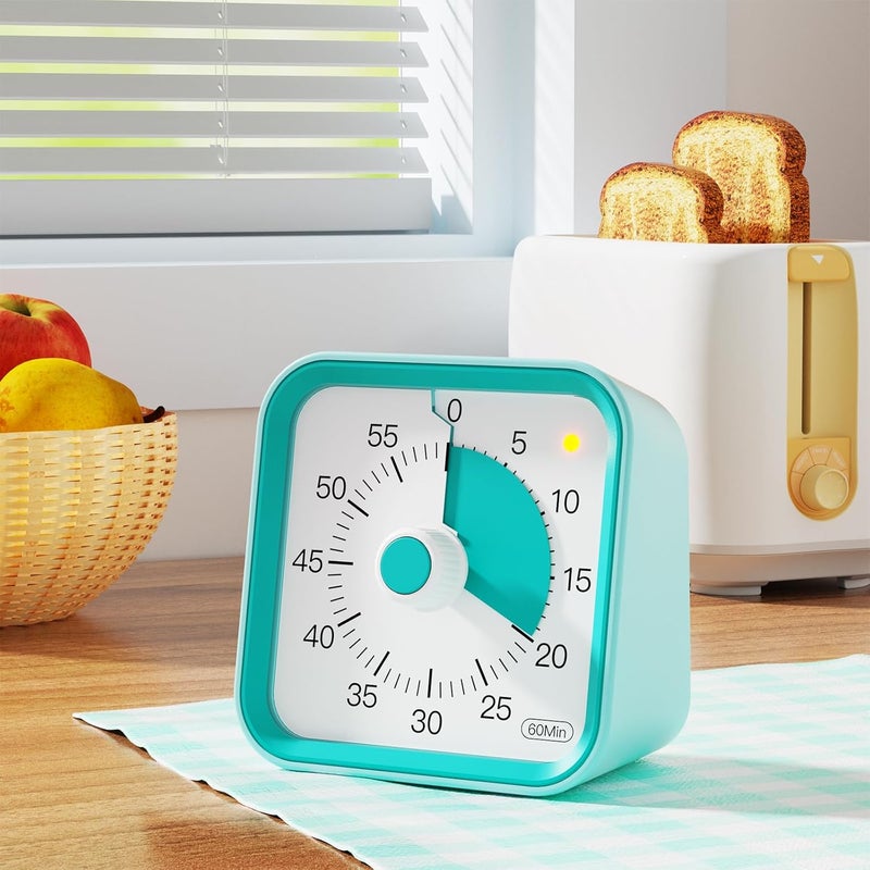 InfPokid Visual Timer with Pause Function for Kids and Adults, Productivity Timer for Study, Teaching, Kitchen Cooking, Office Meetings, Time Management for ADHD (Green) - Image 2