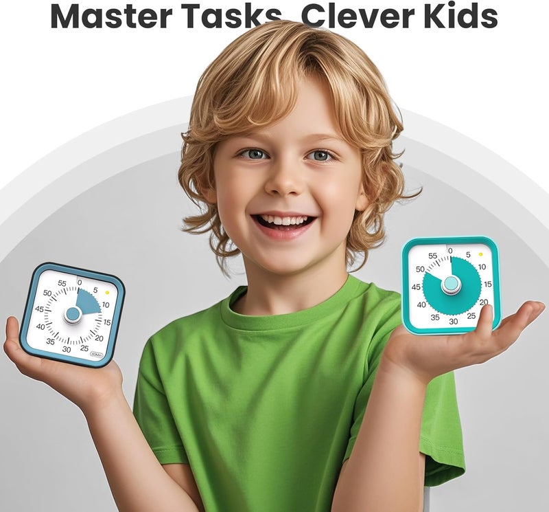 InfPokid Visual Timer with Pause Function for Kids and Adults, Productivity Timer for Study, Teaching, Kitchen Cooking, Office Meetings, Time Management for ADHD (Green) - Image 3