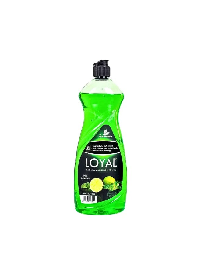 loyal سائل غسيل الصحون برائحة النعناع والليمون 5 في 1 من لويل - 700 مل - Image 1