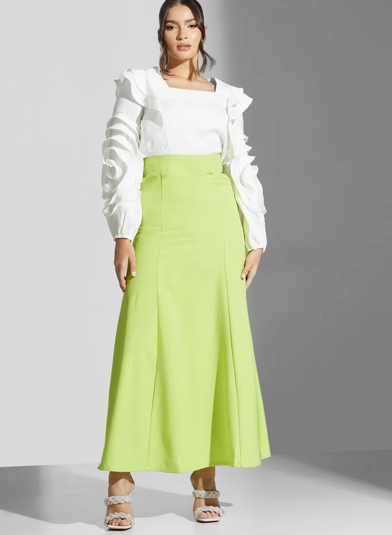 Golden Apple High Waist Tiered Skirt