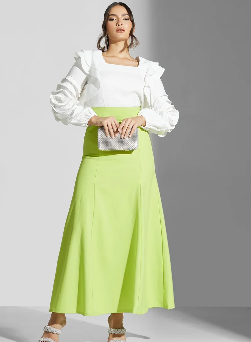Golden Apple High Waist Tiered Skirt