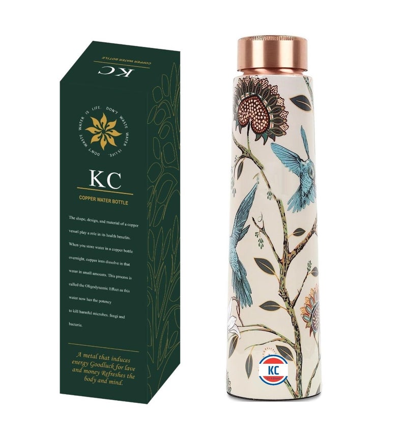 KC Pure Copper Designer Water Bottle with Advanced Leak Proof Protection, Ayurveda and Yoga Health Benefits. (1000ml, 1Unit, Tower Shape) - Image 5