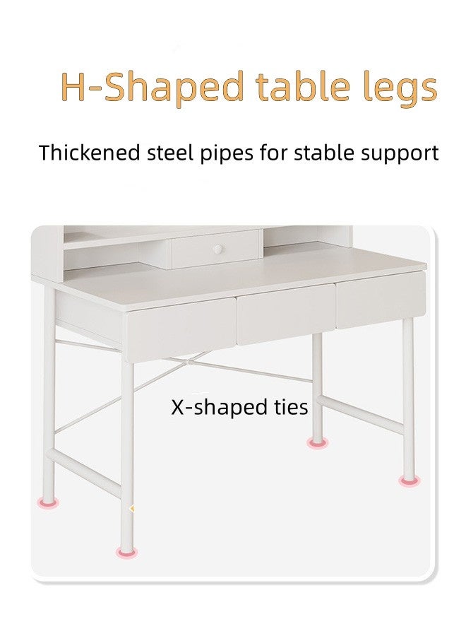 JCB CHIC طاولة زينة مع أضواء، طاولة مكياج مع خزانة تخزين، مرآة للتزيين مع 3 ألوان إضاءة، مكتب مكياج متعدد الوظائف متعدد الوظائف مع درجين للمنزل (RJ80CK) - Image 5