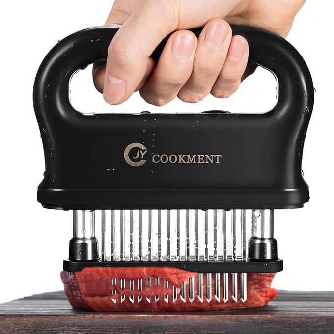 MEAT TENDERIZER WITH 48 STAINLESS STEEL ULTRA SHARP NEEDLE BLADES KITCHEN COOKING TOOL BEST FOR TENDERIZING BBQ MARINADE