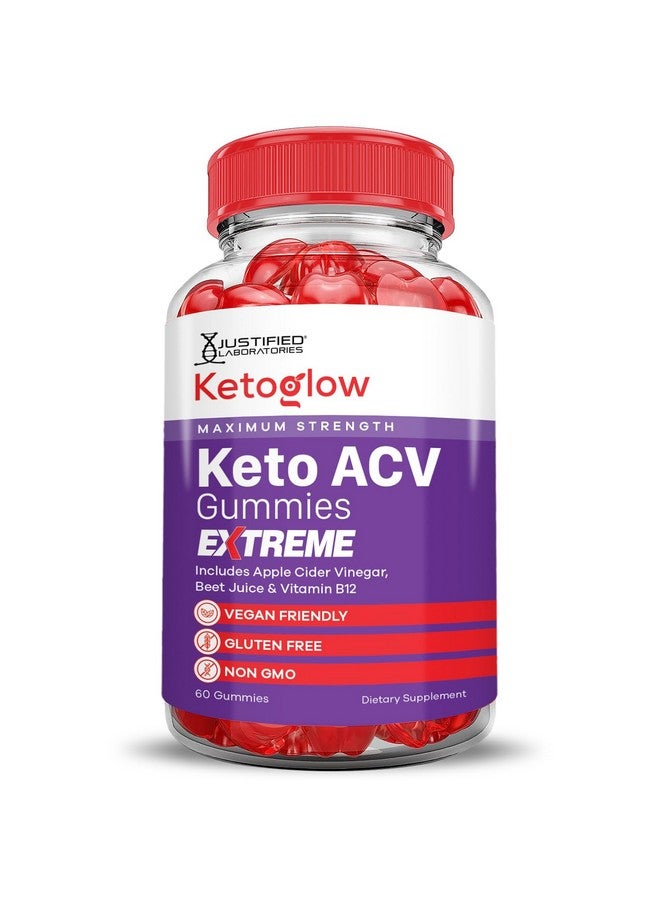 Justified Laboratories (2 Pack) Keto Glow Keto ACV Gummies Extreme 2000MG Ketoglow Keto Gummies Apple Cider Vinegar Formulated with Pomegranate Beet Juice Powder B12 Vegan Non GMO 120 Gummys - Image 4