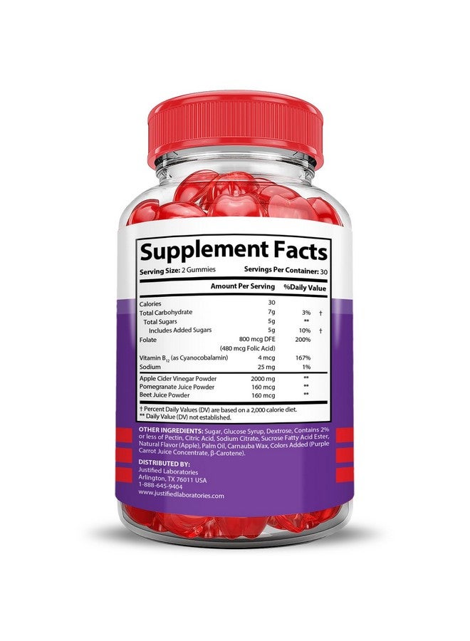 Justified Laboratories (2 Pack) Keto Glow Keto ACV Gummies Extreme 2000MG Ketoglow Keto Gummies Apple Cider Vinegar Formulated with Pomegranate Beet Juice Powder B12 Vegan Non GMO 120 Gummys - Image 5