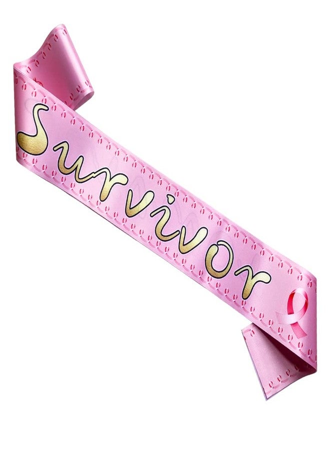 WLWLGLUCK Breast Cancer Survivor Sash, Pink Ribbon Survivor Sash Breast Cancer Fighter Party Decorations and Supplies, Breast Cancer Sash for Cancer Walks, Runs or Fundraisers - Image 1