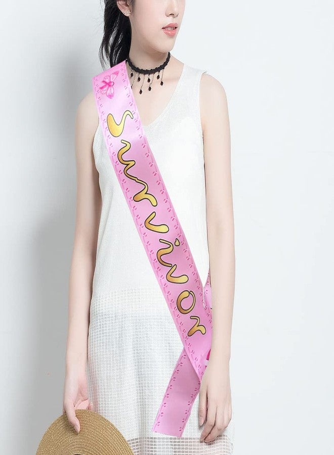 WLWLGLUCK Breast Cancer Survivor Sash, Pink Ribbon Survivor Sash Breast Cancer Fighter Party Decorations and Supplies, Breast Cancer Sash for Cancer Walks, Runs or Fundraisers - Image 3