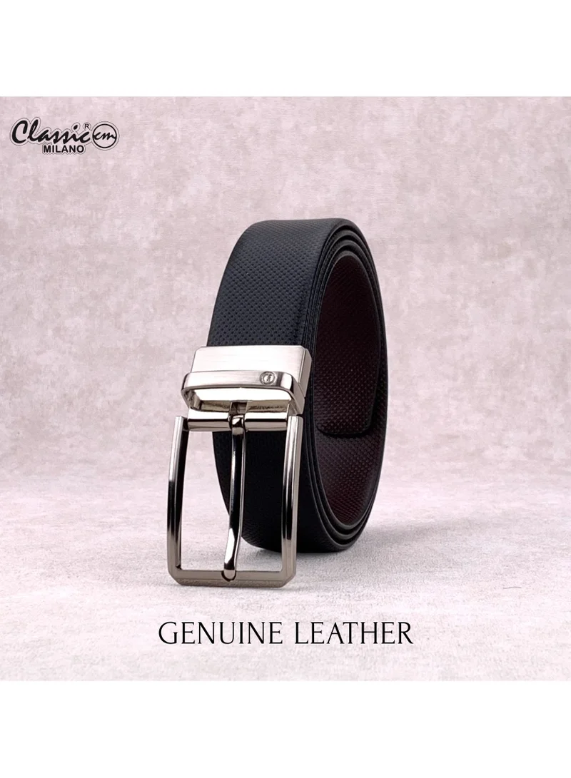 Classic Milano Black Brown (GRABIN) Classic Milano Spanish Genuine Leather Reversible Belt for Men, Premium Formal Leather Belt with Reversible Pin Buckle, Elegant Men's Belt for Business Wear, Office, Wedding and Special Occasions | 2 in 1 Belt (Pack of 1) for Men | Best Price UAE