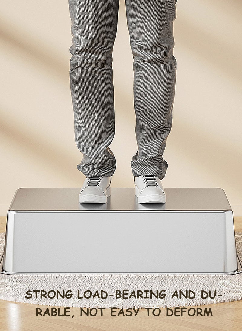 Kidle Large Stainless Steel Cat Litter Box Easy Cleaning Kitty Litter Box Cat Litter Tray for Big and Multiple Cats - Image 2