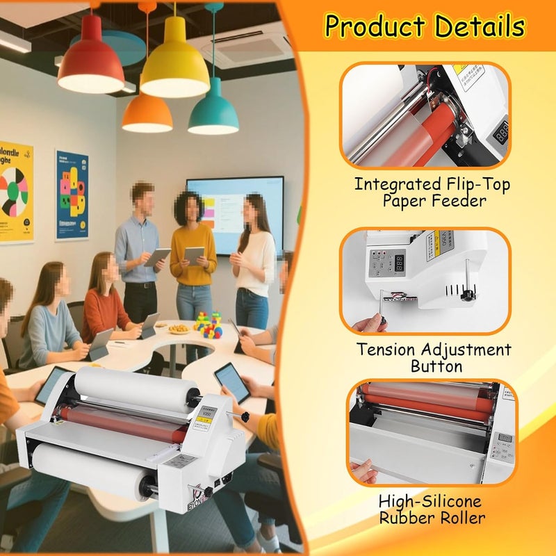 Digital Thermal Roll Laminator for Hot and Cold Use, 4 Rollers Ideal for School and Office,V480 - Image 5