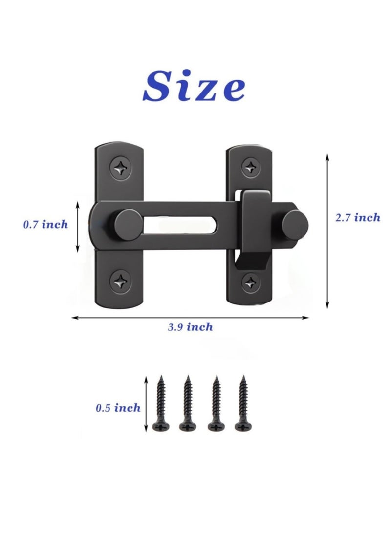 Mmmon Stainless Steel Door Lock - 180° Flip Sliding Door Latch for Garage, Bathroom, Outdoor Use, Bathroom Privacy Lock, Secure Door Latch for Inside - Image 2