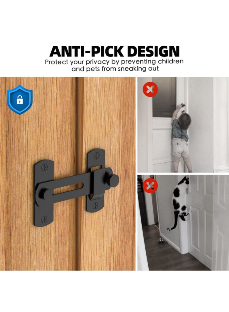 Mmmon Stainless Steel Door Lock - 180° Flip Sliding Door Latch for Garage, Bathroom, Outdoor Use, Bathroom Privacy Lock, Secure Door Latch for Inside - Image 5
