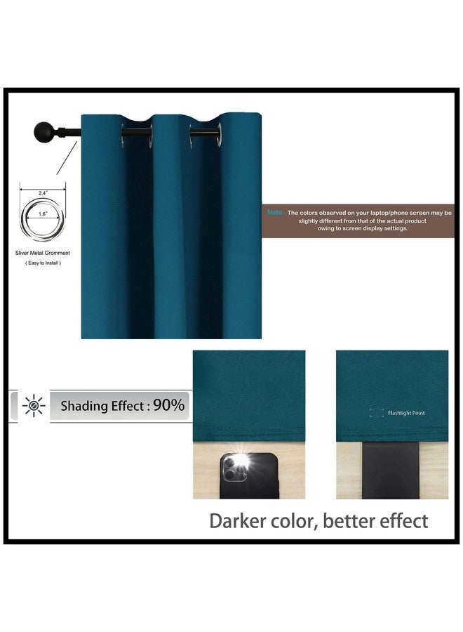 HOMEMONDE Blackout Curtain 8 Feet Single Pcs - Thermal Insulated & Room Privacy Long Door Curtains, Solid Blue 90% Light Blocking Curtains 96 Inch Long - (243L x 118W CM) - Image 4