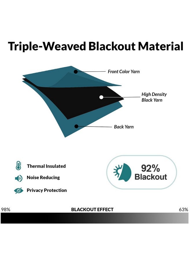HOMEMONDE Blackout Curtain 8 Feet Single Pcs - Thermal Insulated & Room Privacy Long Door Curtains, Solid Blue 90% Light Blocking Curtains 96 Inch Long - (243L x 118W CM) - Image 3