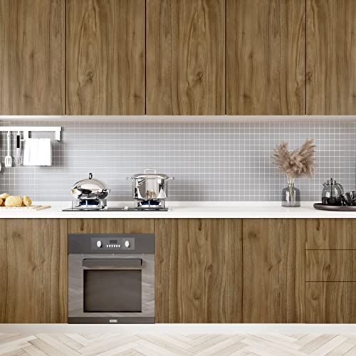 WESTICK Brown Wood Contact Paper Peel and Stick Wood Wallpaper Self Adhesive Waterproof Contact Paper Wooden Countertop Vinyl Wrap Wallpaper for Kitchen Dinner Table Cabinets Desk 15.8 x 78 in - Image 4